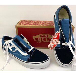 Vans Old Skool Blue Navy Unisex Canvas Sneakers Skateboarding Shoes Womens 8.5